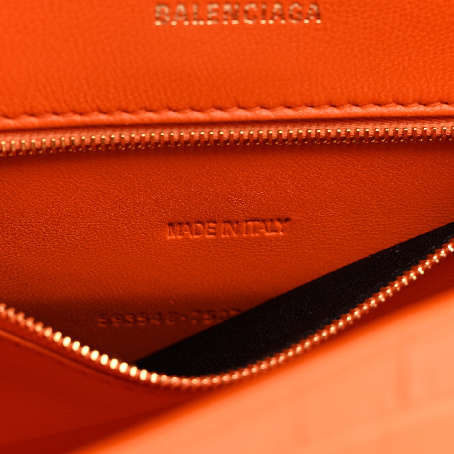 Shiny Calfskin Crocodile Embossed Small Hourglass Top Handle Bag Orange