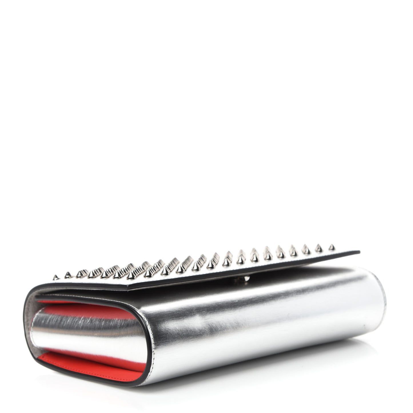 Metallic Calfskin Spikes Multimetal Paloma Clutch Silver
