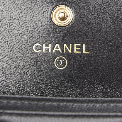 Chanel Lambskin Quilted Chanel 19 Flap Card Holder Black 6 of 9