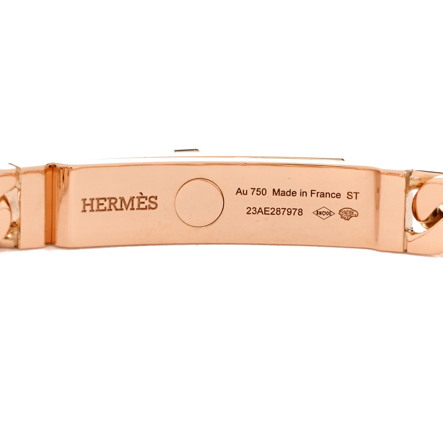 Hermes 18K Rose Gold Diamond PM Kelly Gourmette Bracelet ST 3 of 4