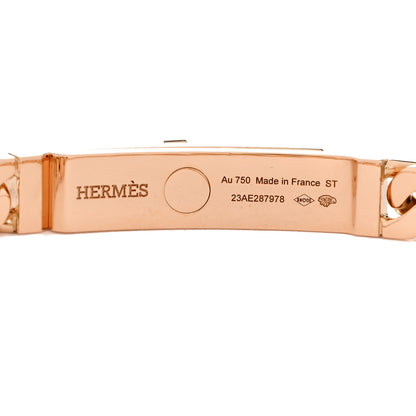 Hermes 18K Rose Gold Diamond PM Kelly Gourmette Bracelet ST 3 of 4