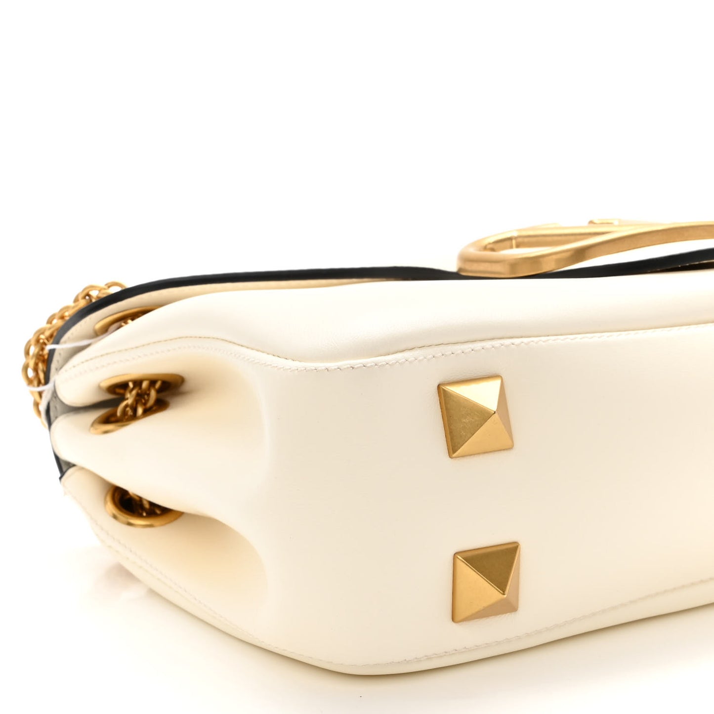 Nappa Stud Sign Shoulder Bag Ivory