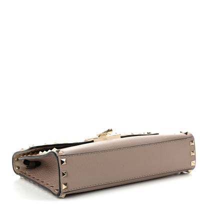 Valentino Garavani Pebbled Calfskin Medium Rockstud Flip Lock Crossbody Bag Poudre 4 of 12