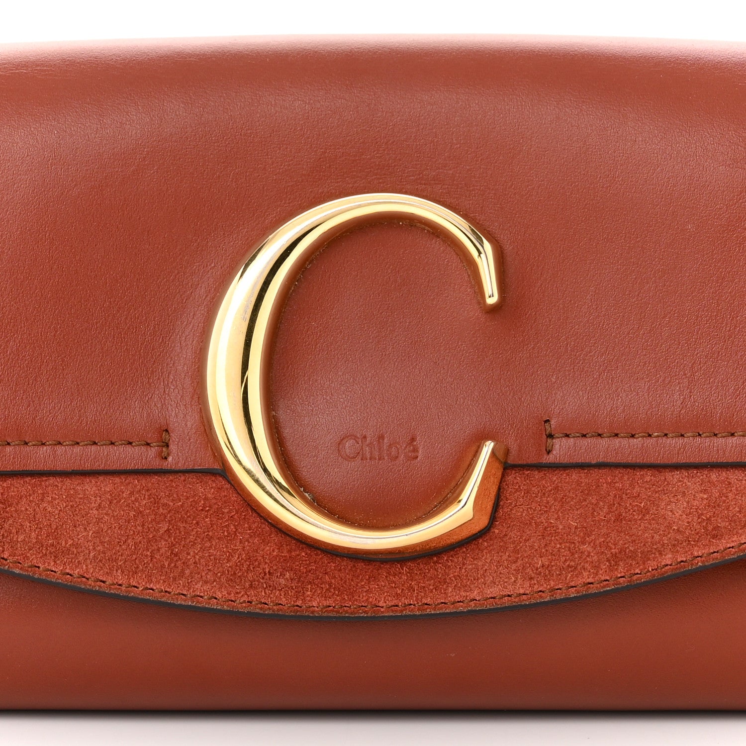 Chloe Calfskin Suede C Belt Bag Sepia Brown 9 of 14
