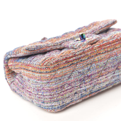 Chanel Tweed Quilted Mini Rectangular Flap Blue Pink Orange 4 of 9