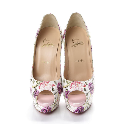 Christian Louboutin Watersnake Fiori Fetish Peep 150 Pumps 38 Latte Pompadour 5 of 10