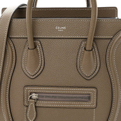 Celine Drummed Calfskin Nano Luggage Souris 8 of 10