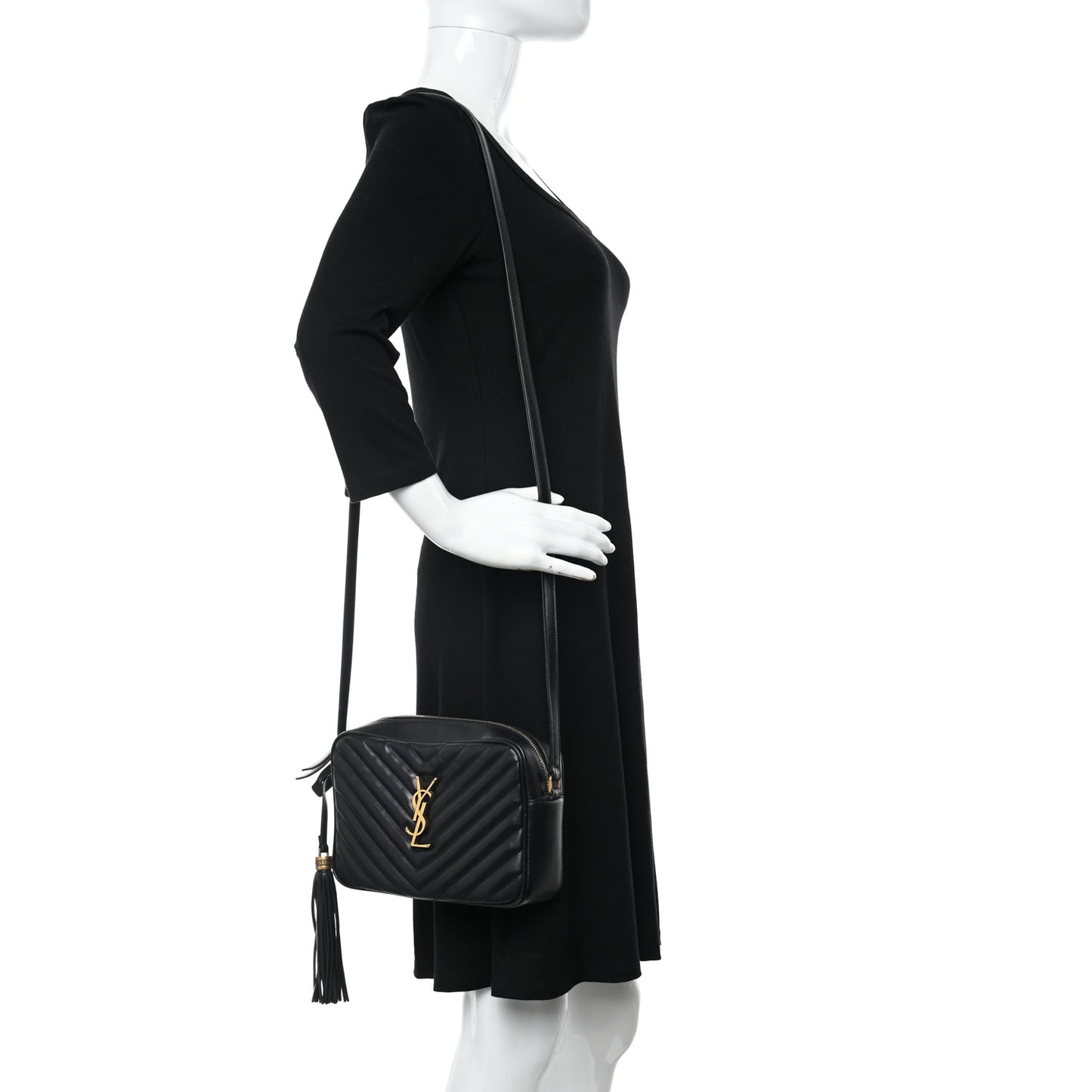 Calfskin Matelasse Monogram Lou Camera Bag Black