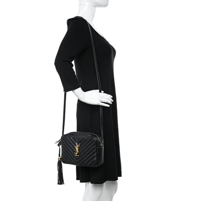 Saint Laurent Calfskin Matelasse Monogram Lou Camera Bag Black 2 of 9