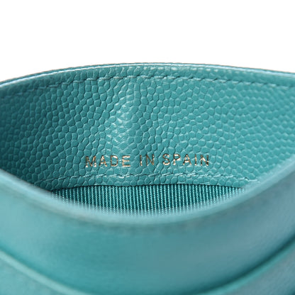 Chanel Caviar Quilted Card Holder Turquoise 7 of 12
