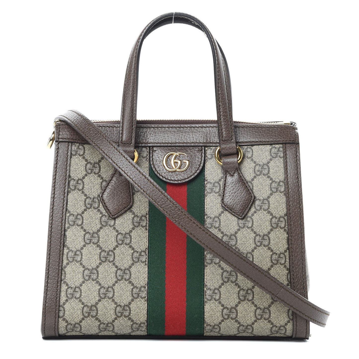GG Supreme Monogram Small Ophidia Tote Bag Brown