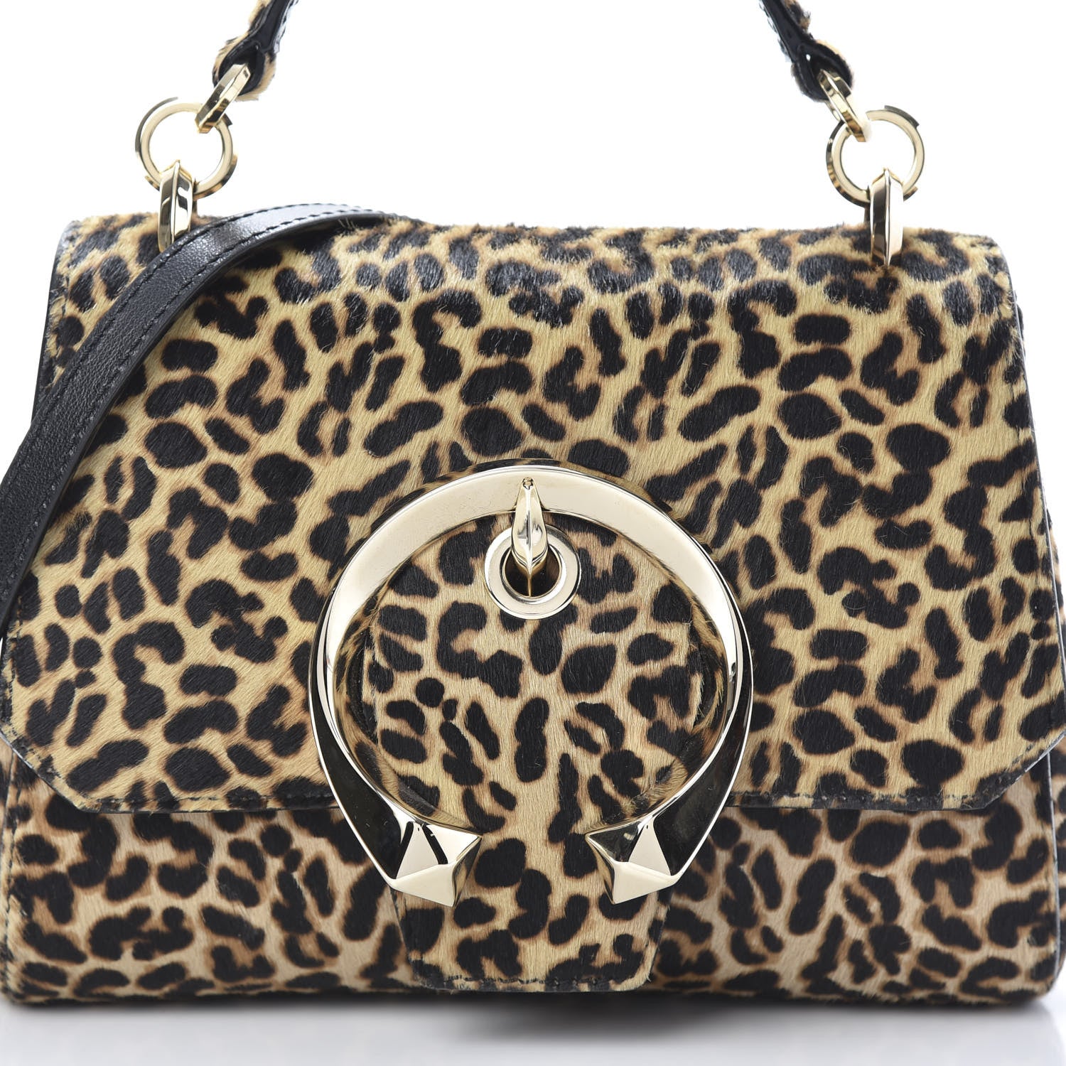 Jimmy Choo Pony Hair Leopard Print Madeline Top Handle Bag Natural Mix 7 of 11