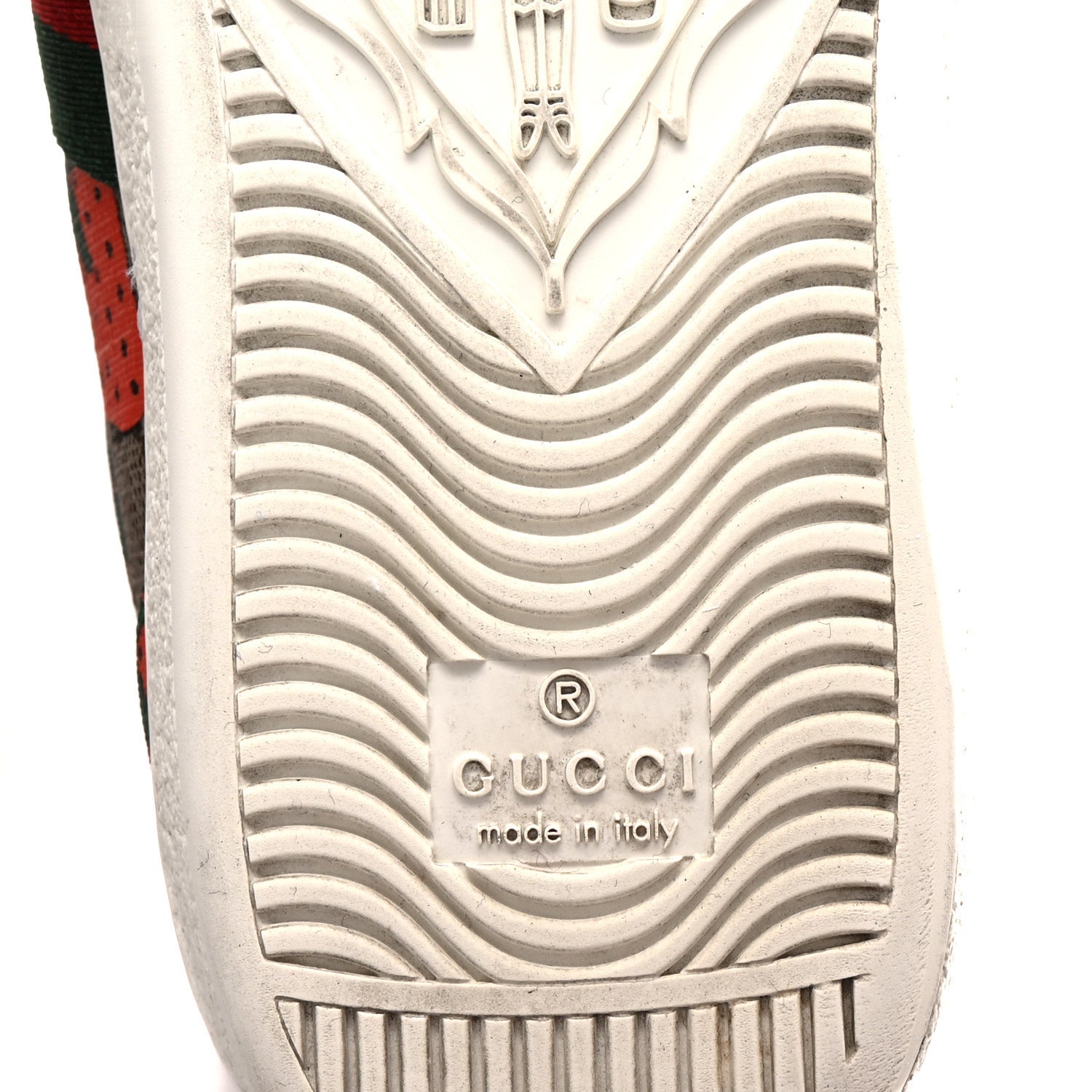 Gucci GG Supreme Monogram Strawberry Web Womens Ace Sneakers 37 Beige Multicolor Red Green 7 of 10