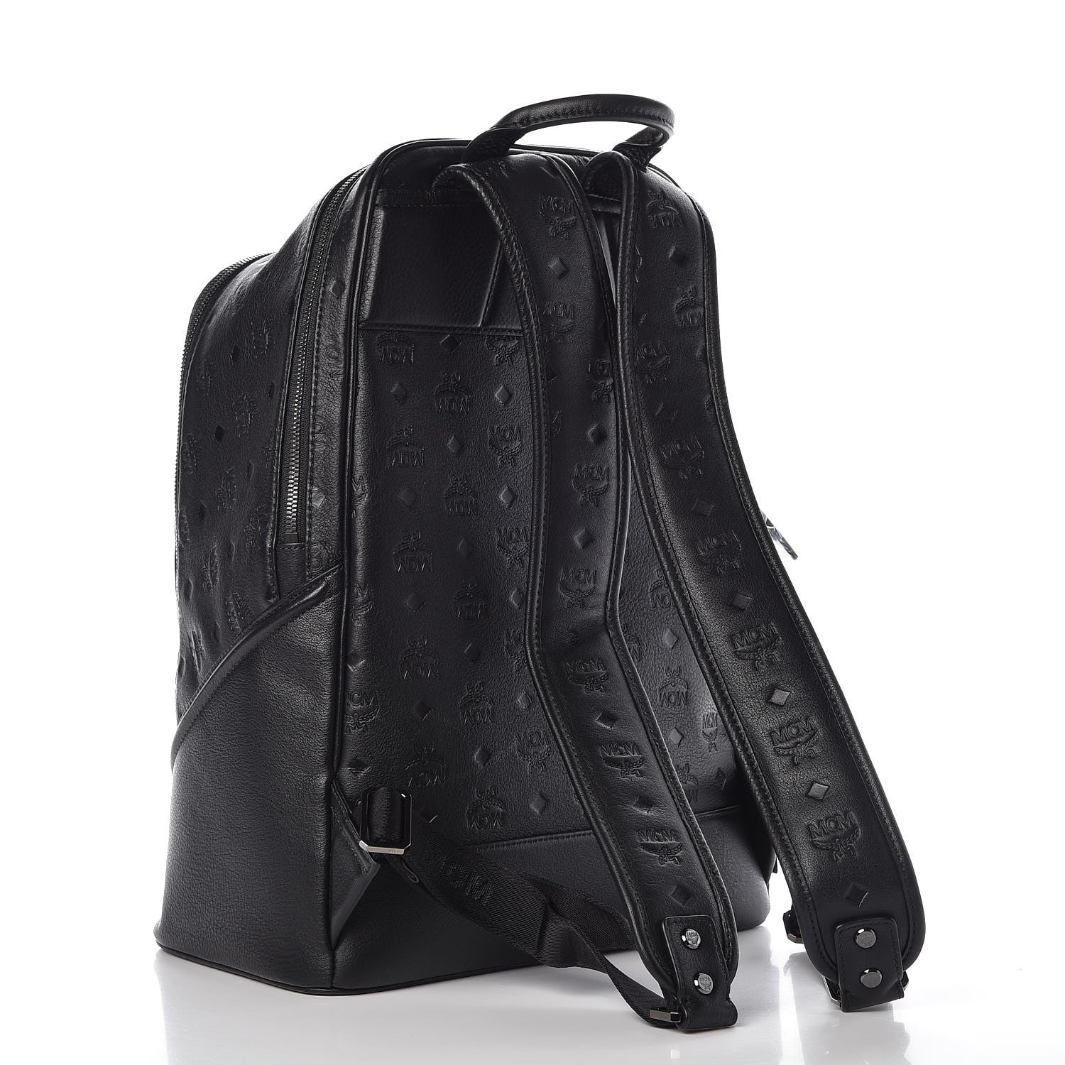 MCM Calfskin Ottomar Monogram Duke Backpack Black 4 of 12