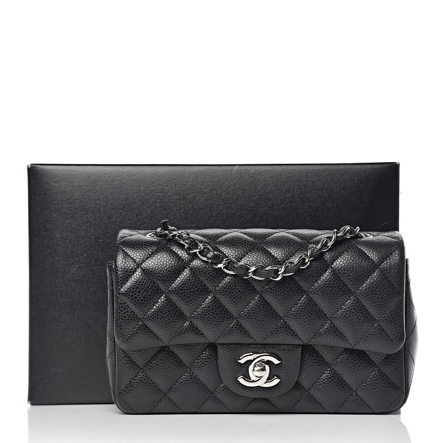 Caviar Quilted Mini Rectangular Flap Black