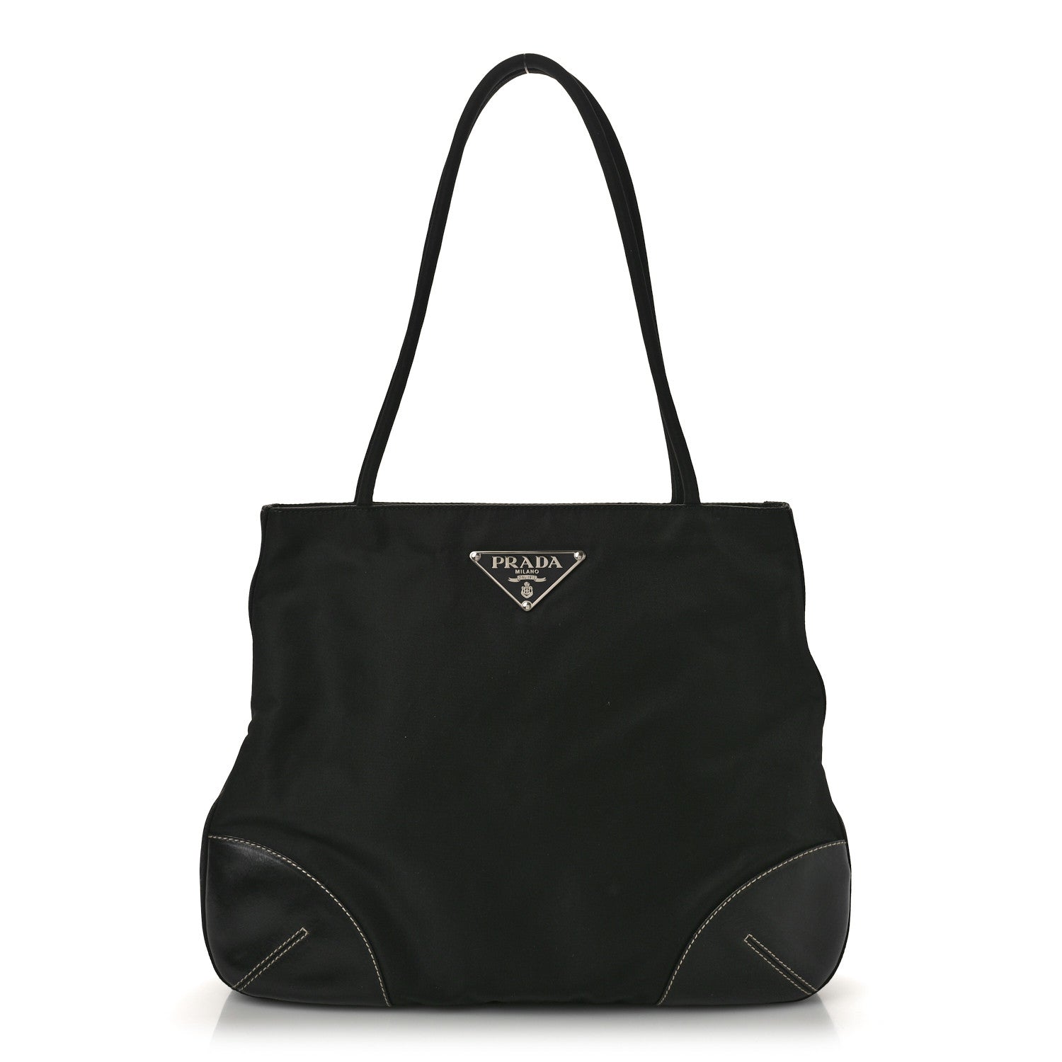 Prada Calfskin Tessuto Nylon Easy Shoulder Bag Black 1 of 10