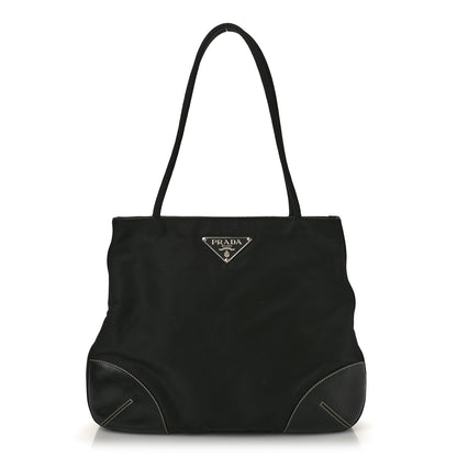 Prada Calfskin Tessuto Nylon Easy Shoulder Bag Black 1 of 10