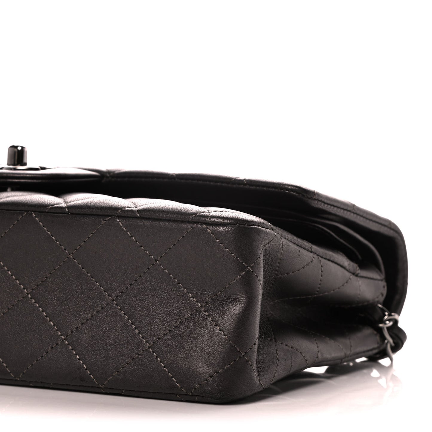Lambskin Quilted Medium Double Flap So Black