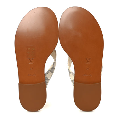 Louis Vuitton Damier Azur Sunny Flat Thong Sandals 37 5 of 8