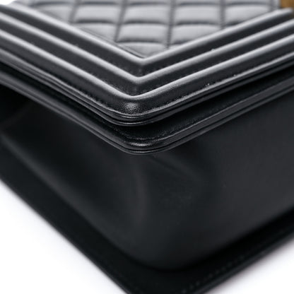 Chanel Calfskin Medium Boy Logo Top Handle Flap Black 8 of 15