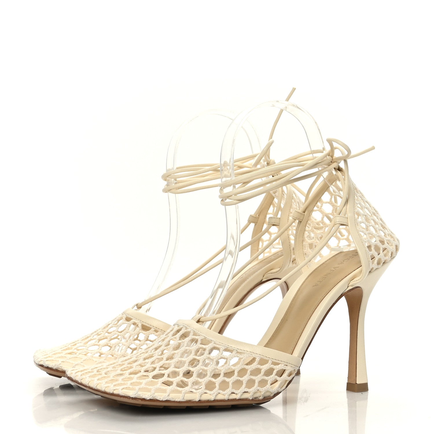 Bottega Veneta Mesh Nappa Stretch Ankle Tie Sandals 40 Toile 3 of 7