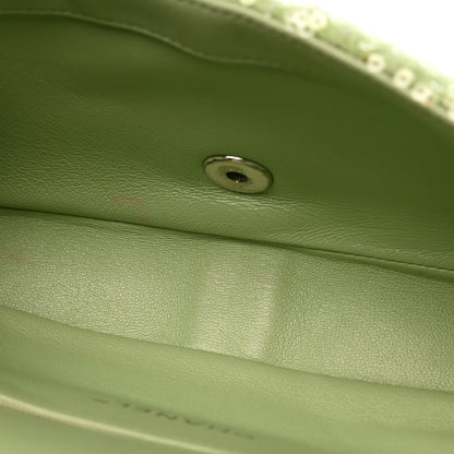 Chanel Sequin Waterfall Flap  Green Light Green Yellow 5 of 11
