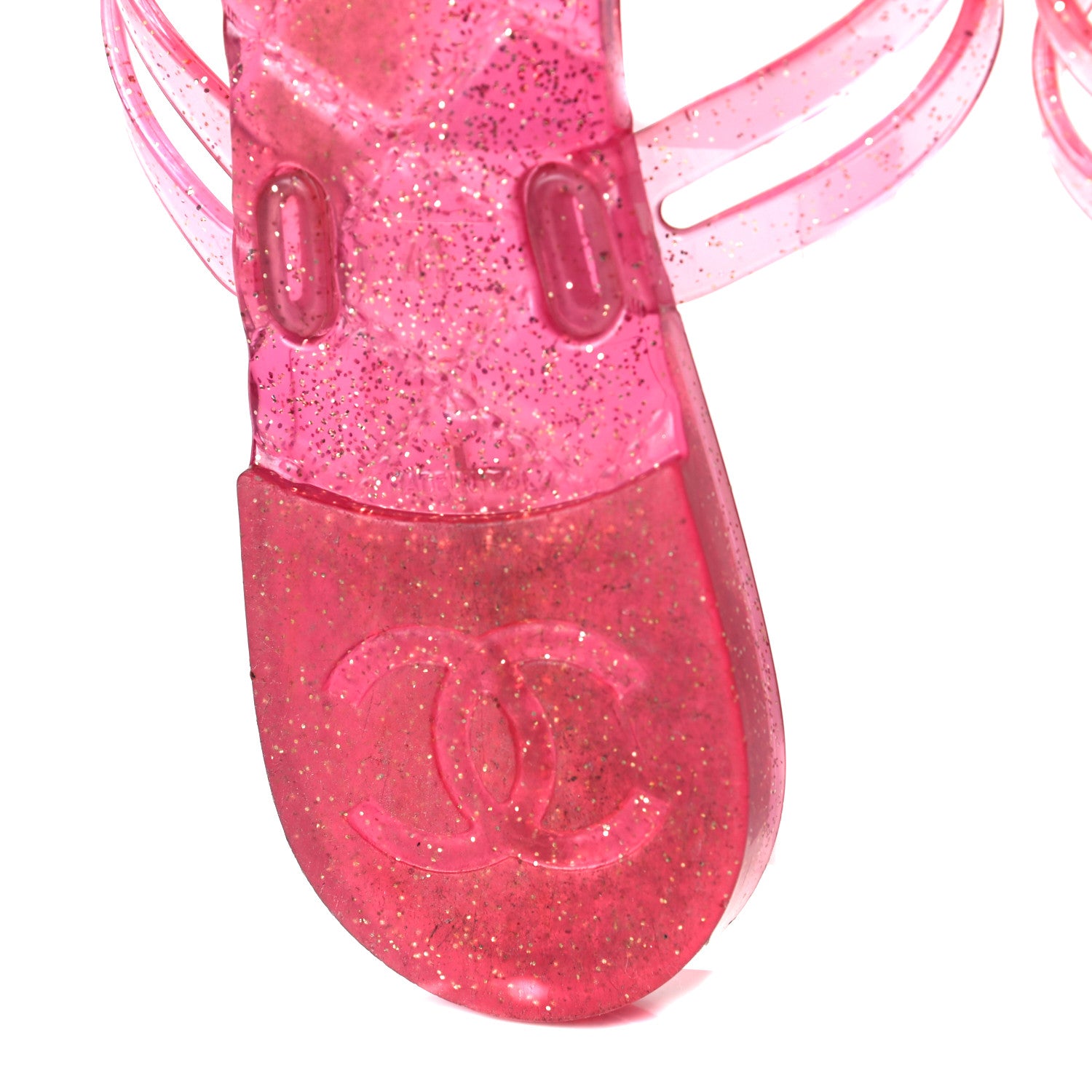 Chanel Jelly Camellia Glitter Thong Sandals 41 Rose Clair 8 of 9