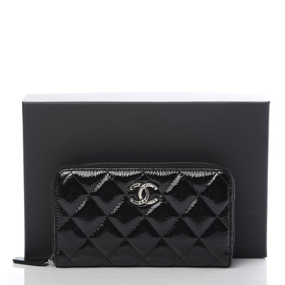 Chanel Patent Goatskin Paris Dallas Zip Around Wallet Black 11 of 11