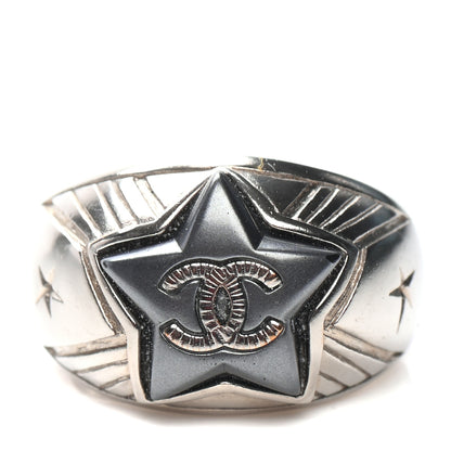 Chanel Metal CC Star Ring 6.25 Silver 1 of 6