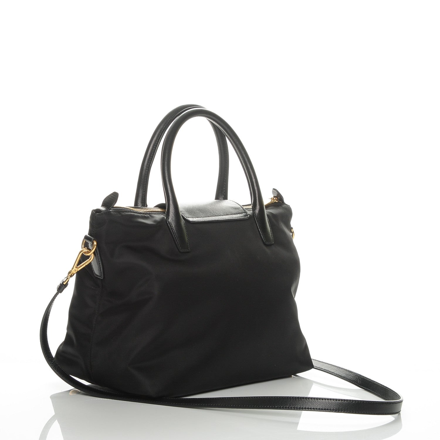 Prada Saffiano Tessuto Nylon Tote Nero Black 3 of 6