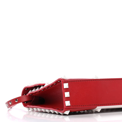 Valentino Garavani Vitello Colorblock Medium Free Rockstud Flip Lock Crossbody Bag Rosso Valentino Optic White 12 of 13