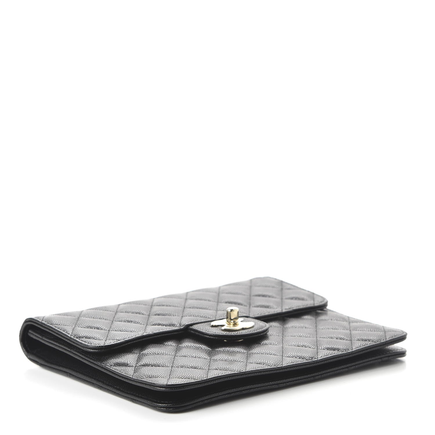 Chanel Caviar Quilted Square Flap Clutch Black 4 of 11