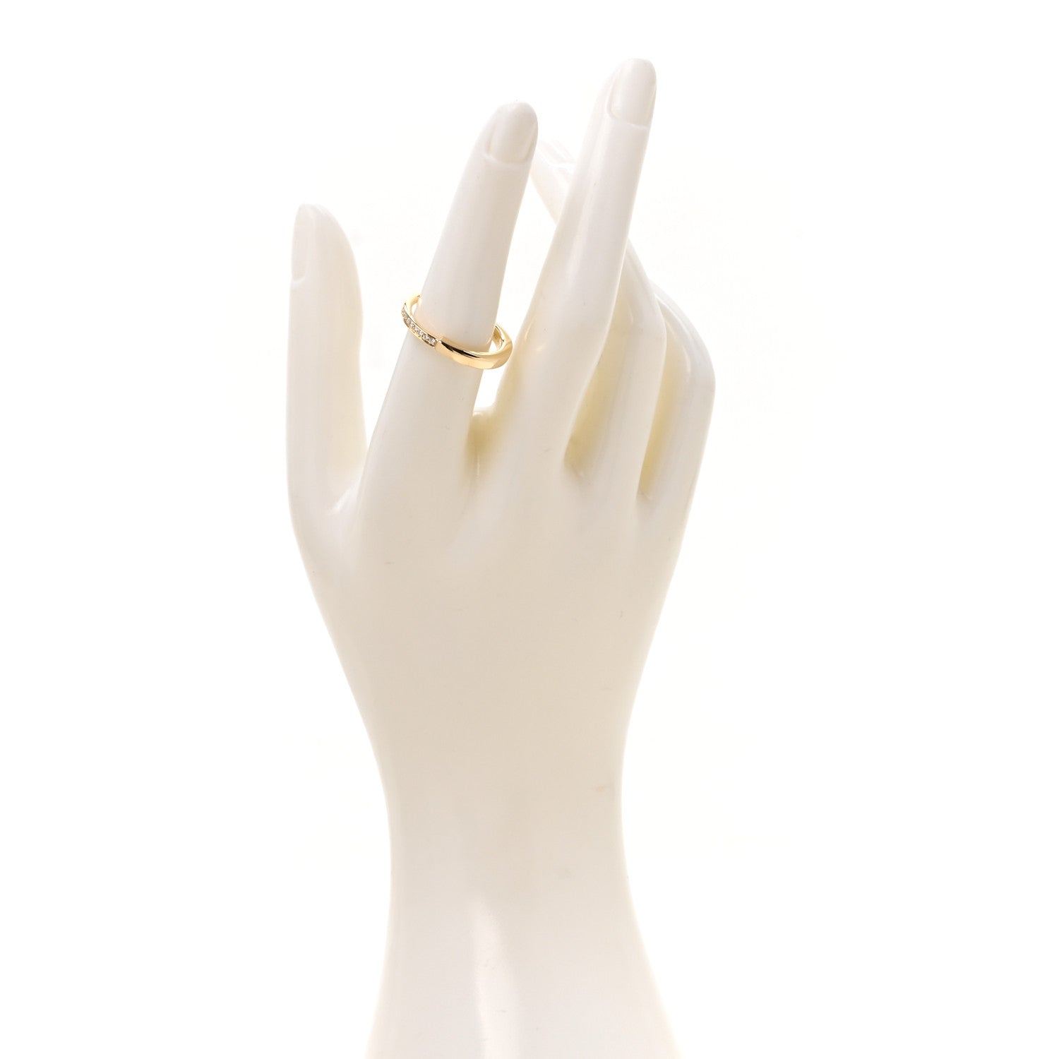 Tiffany 18K Yellow Gold Diamond Lock Ring 57 8 2 of 5