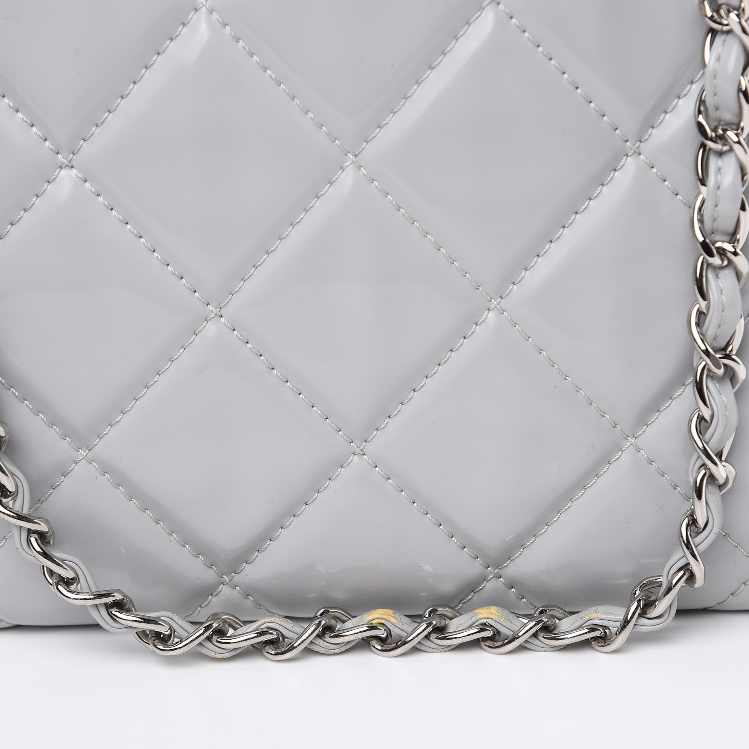 Chanel Vinyl Quilted In The Business North South Tote Light Grey 16 of 21