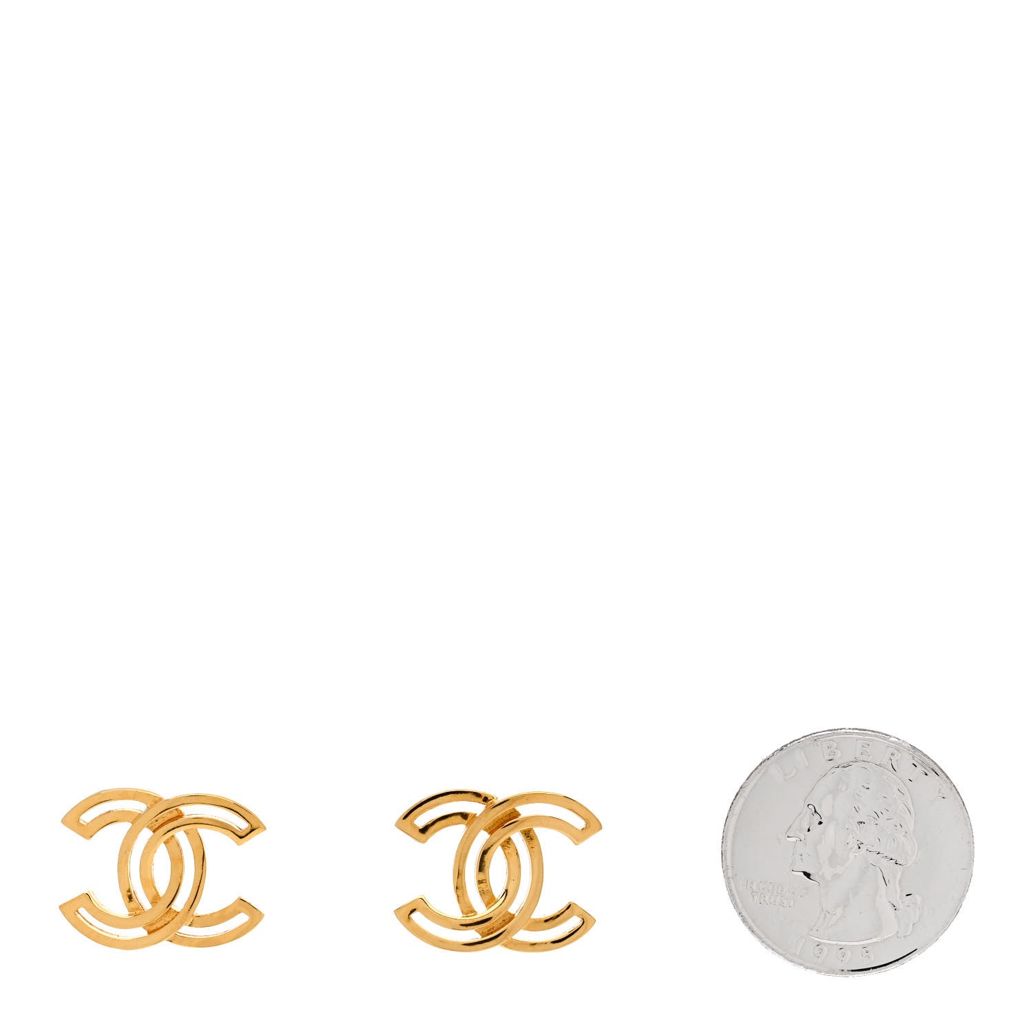 Chanel Metal Obazine CC Earrings Gold 2 of 5