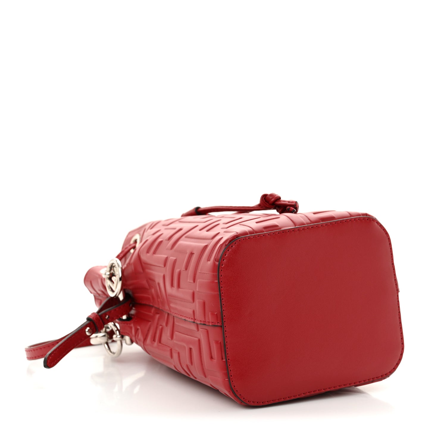 Vitello Liberty F is Fendi FF 1974 Embossed Mini Mon Tresor Bucket Bag Fragola