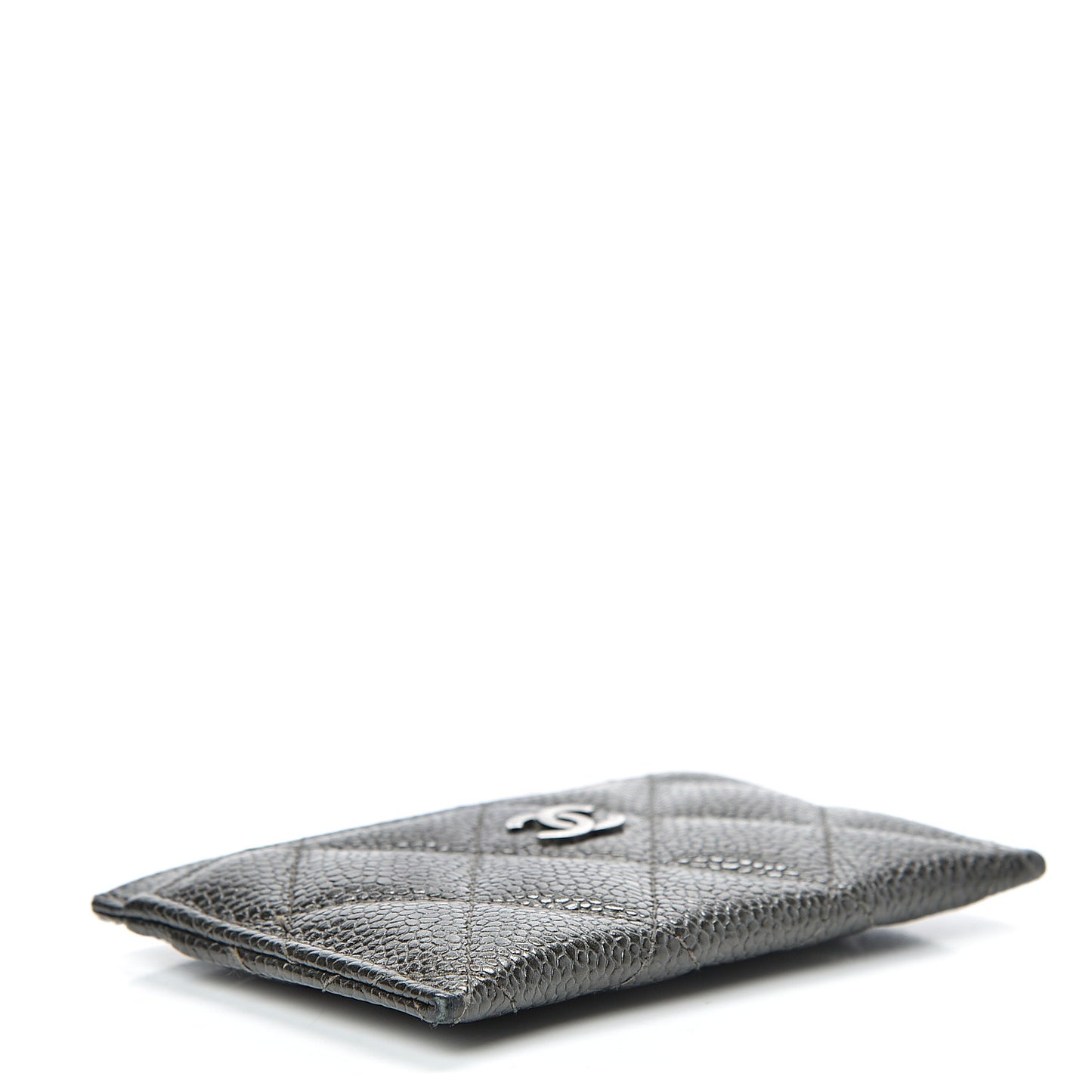 Caviar Quilted Card Holder Dark Charcoal
