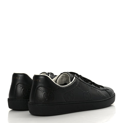 Gucci Calfskin GG Tennis Embossed Mens Ace Sneakers 10.5 Black 4 of 9
