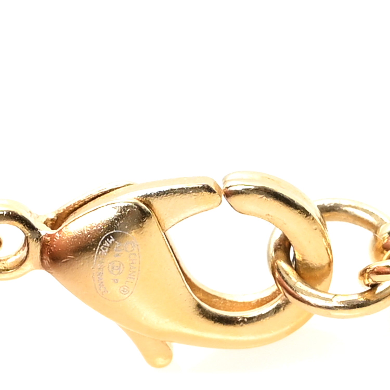 Chanel Crystal Pearl Heart CC Long Necklace Gold 5 of 6