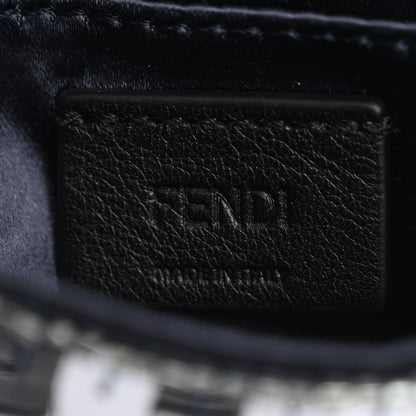 Fendi Sequin Paillettes Shiny Nappa Sex and the City Nano Maxi Buckle Baguette Charm Midnight 6 of 12