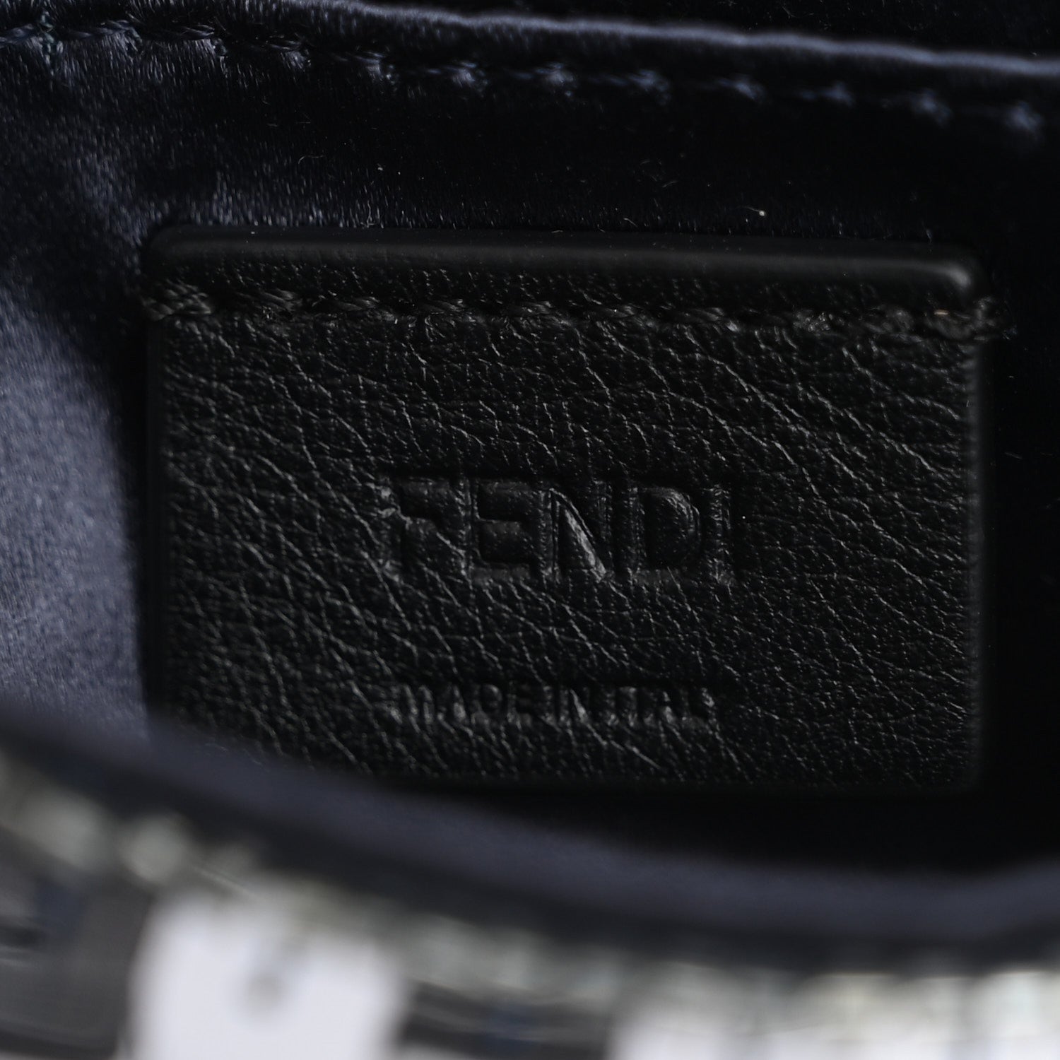 Fendi Sequin Paillettes Shiny Nappa Sex and the City Nano Maxi Buckle Baguette Charm Midnight 6 of 12