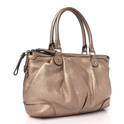 Gucci Metallic Calfskin Medium Sukey Top Handle Bag Beige 3 of 11
