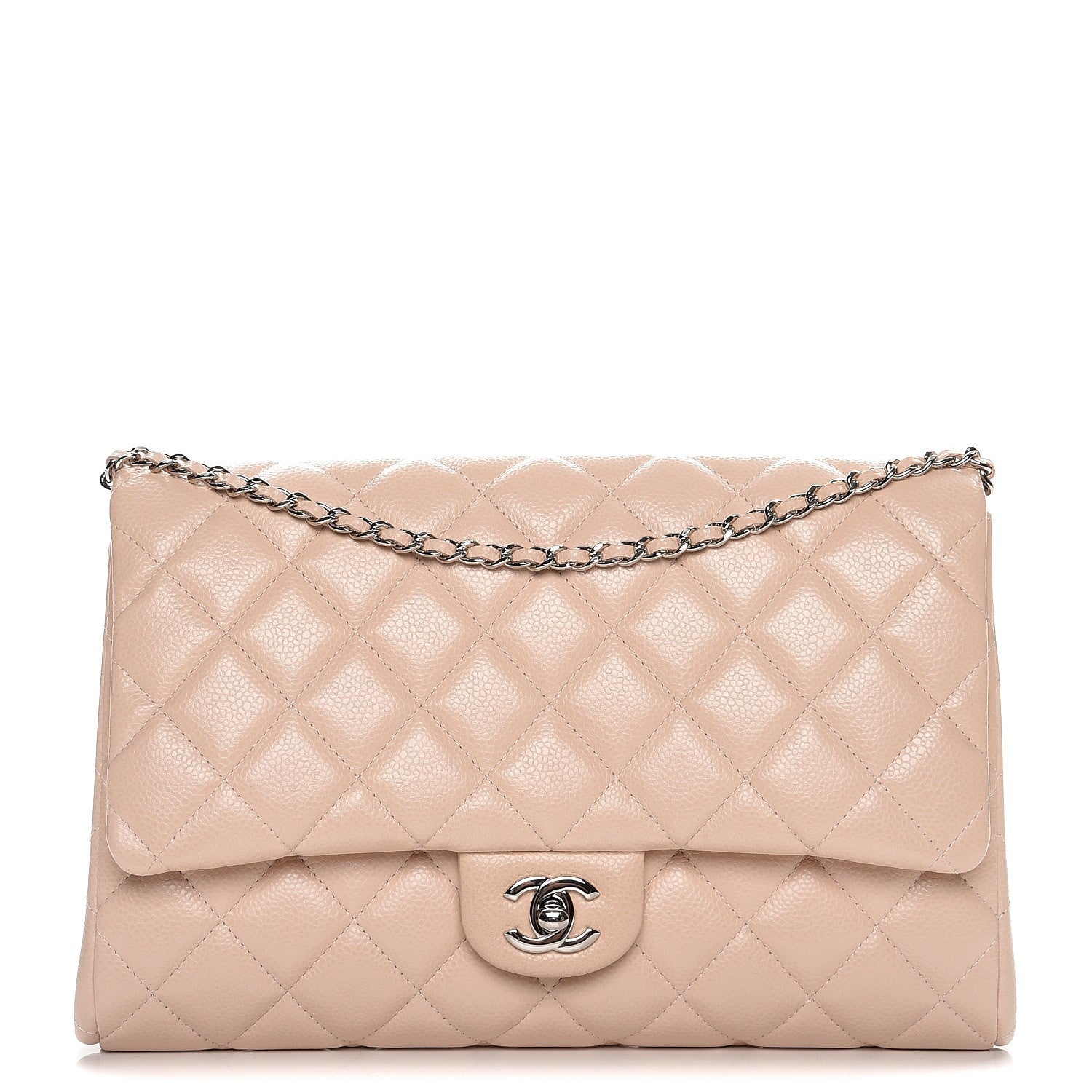 Chanel Caviar Quilted Clutch With Chain Flap Light Pink 1 of 8