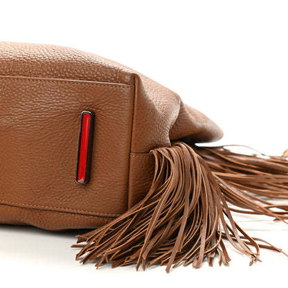 Christian Louboutin Grained Calfskin Passage Fringe Shopping Tote Brown 10 of 10