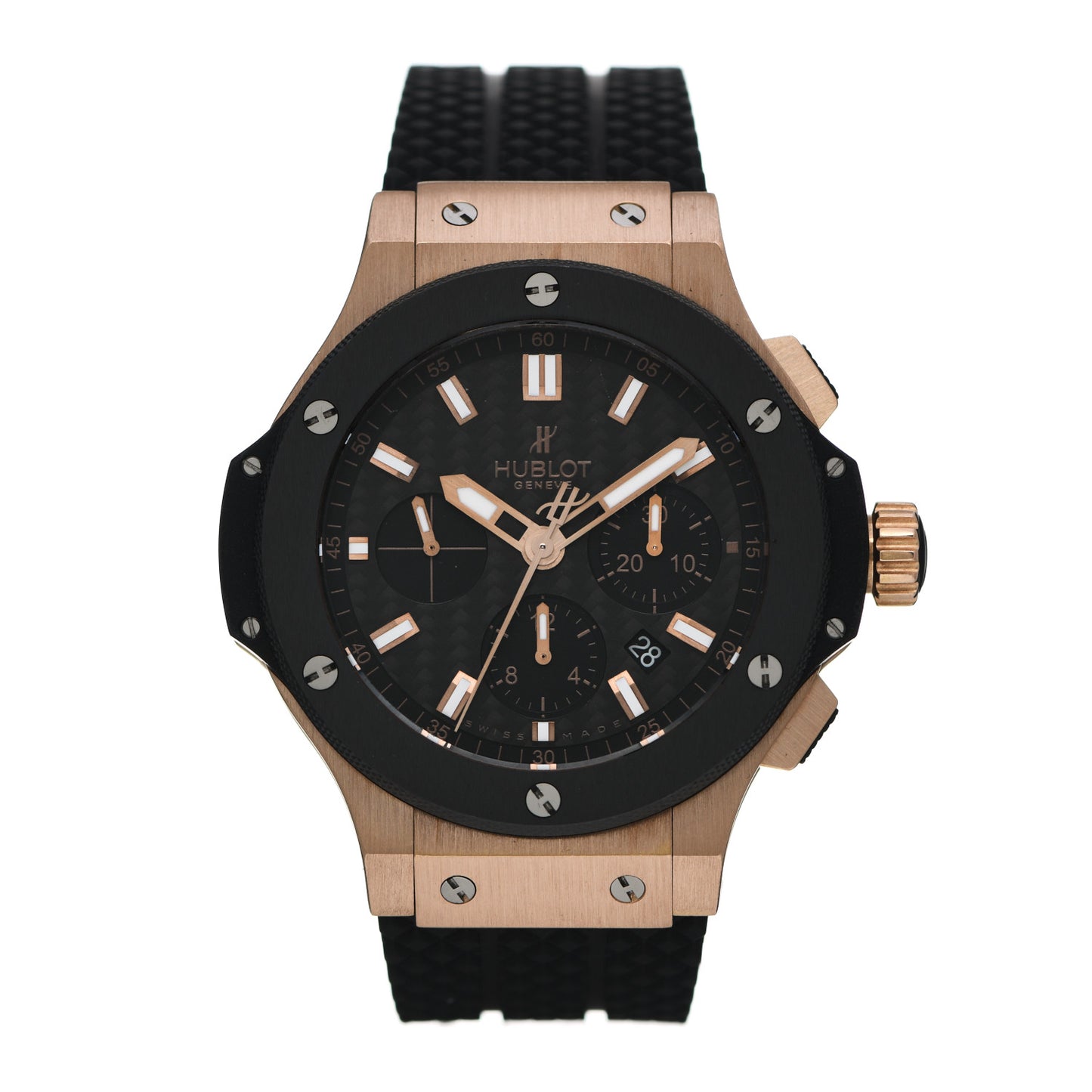 18K Rose Gold Titanium Rubber 44mm Big Bang Evolution Automatic Watch Black 301.PM.1780. RX