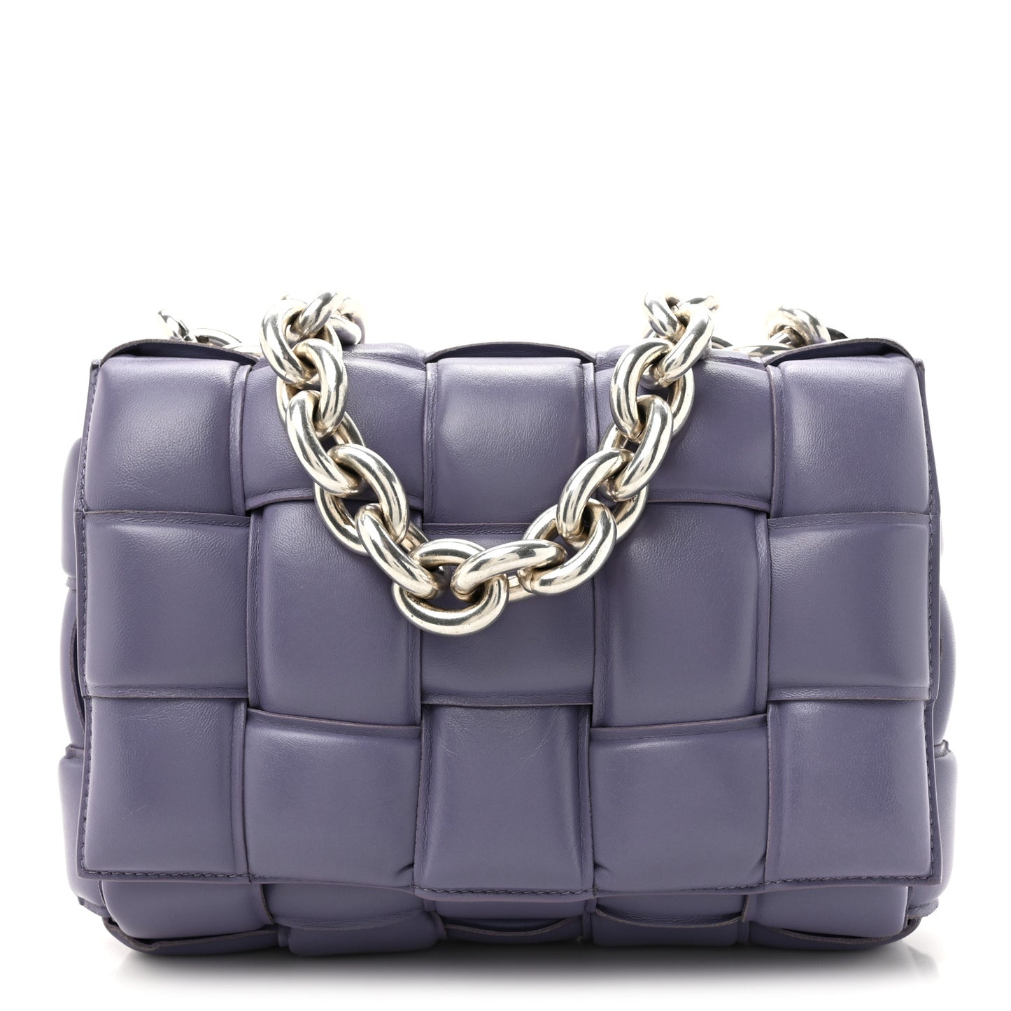 Lambskin Maxi Intreccio Padded Chain Cassette Crossbody Bag Lavender