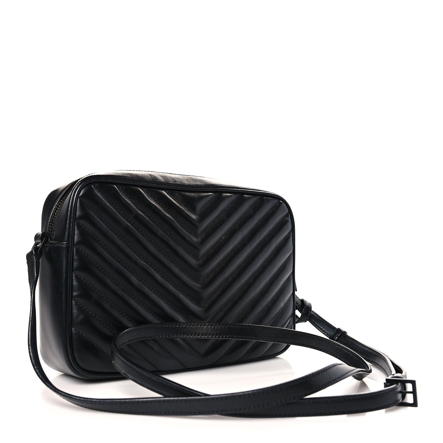 Saint Laurent Calfskin Matelasse Monogram Monochrome Lou Camera Bag Black 3 of 9