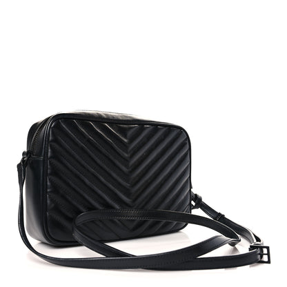 Saint Laurent Calfskin Matelasse Monogram Monochrome Lou Camera Bag Black 3 of 9