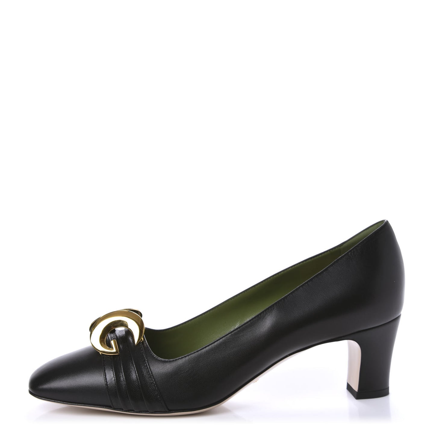 Malaga Kid Half Moon GG Square Toe Pumps 40 Black