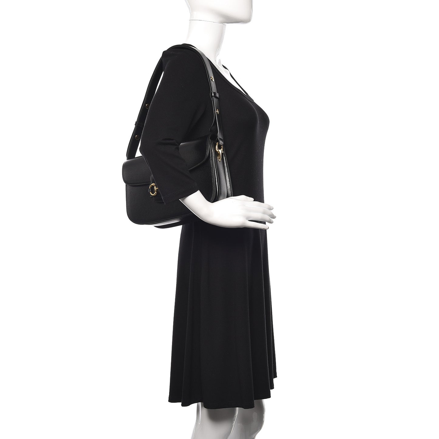 Azalea Calfskin Horsebit 1955 Shoulder Bag Black